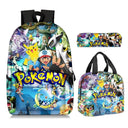 2PC/3PC-Set Pikachu Pokemon Backpack for School Kids 2PC/3PC-Set Pikachu Pokemon Backpack for School Kids