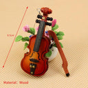 8cm Collection Decorative Ornaments Mini Violin Wooden Gifts 8cm Collection Decorative Ornaments Mini Violin Wooden Gifts