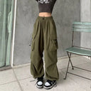 Women Y2K Streetwear Cargo Pants High Waist Baggy Trousers Women Y2K Streetwear Cargo Pants High Waist Baggy Trousers