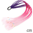 Rainbow Braided Ponytail Hair Extension Colorful Pigtail Fun Rainbow Braided Ponytail Hair Extension Colorful Pigtail Fun