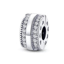 Daisy Sterling Silver Clip Charms with Authentic CZ Detailing Daisy Sterling Silver Clip Charms with Authentic CZ Detailing