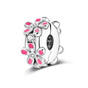 Daisy Sterling Silver Clip Charms with Authentic CZ Detailing Daisy Sterling Silver Clip Charms with Authentic CZ Detailing