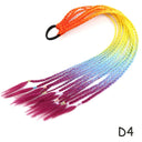 Rainbow Braided Ponytail Hair Extension Colorful Pigtail Fun Rainbow Braided Ponytail Hair Extension Colorful Pigtail Fun