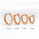 Sterling Silver Hoop Earrings Zircon Chic Circle Design Sterling Silver Hoop Earrings Zircon Chic Circle Design