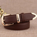 Elegant Gold Buckle Leather Belt for Stylish Women Elegant Gold Buckle Leather Belt for Stylish Women