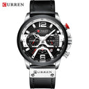 Mens Leather Chronograph Watch Timepiece Modern Style Mens Leather Chronograph Watch Timepiece Modern Style