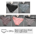 Five Pack Cotton Panties Set Stylish Low Waist Briefs Women Five Pack Cotton Panties Set Stylish Low Waist Briefs Women