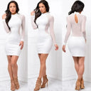 Captivating Mesh Bandage Bodycon Mini Dress For Evening Wear Captivating Mesh Bandage Bodycon Mini Dress For Evening Wear