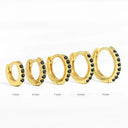 Sterling Silver Hoop Earrings Zircon Chic Circle Design Sterling Silver Hoop Earrings Zircon Chic Circle Design