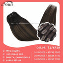 Straight Remy Human Hair Clip-In Extensions Black Blonde 20 Inch Straight Remy Human Hair Clip-In Extensions Black Blonde 20 Inch