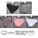 Five Pack Cotton Panties Set Stylish Low Waist Briefs Women Five Pack Cotton Panties Set Stylish Low Waist Briefs Women