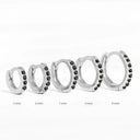 Sterling Silver Hoop Earrings Zircon Chic Circle Design Sterling Silver Hoop Earrings Zircon Chic Circle Design