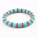 Blue Beaded Bracelet Charm Natural Stone Crystal Stretch Blue Beaded Bracelet Charm Natural Stone Crystal Stretch