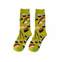 Playful Avocado And Sushi Animal Socks Happy Cotton Blend Playful Avocado And Sushi Animal Socks Happy Cotton Blend