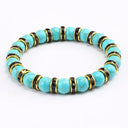 Blue Beaded Bracelet Charm Natural Stone Crystal Stretch Blue Beaded Bracelet Charm Natural Stone Crystal Stretch