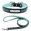 Personalized Braided Leather Dog Collar with Name Plate Personalized Braided Leather Dog Collar with Name Plate