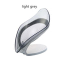 Leaf Shape Soap Dish With Auto Drainage Shower Holder Grey Leaf Shape Soap Dish With Auto Drainage Shower Holder Grey