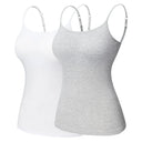 Adjustable Cotton Cami with Shelf Bra Women's Tank Top Adjustable Cotton Cami with Shelf Bra Women's Tank Top