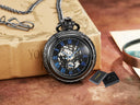Vintage Bronze Pocket Watch Roman Numeral Skeleton Hand Wind Vintage Bronze Pocket Watch Roman Numeral Skeleton Hand Wind