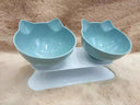 Double Cat Bowl Set Elevated Feeding Bowls For Cats Double Cat Bowl Set Elevated Feeding Bowls For Cats
