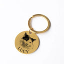 Personalized Stainless Steel Pet Photo Necklace and Keychain Personalized Stainless Steel Pet Photo Necklace and Keychain