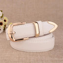 Elegant Gold Buckle Leather Belt for Stylish Women Elegant Gold Buckle Leather Belt for Stylish Women