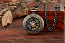 Vintage Bronze Pocket Watch Roman Numeral Skeleton Hand Wind Vintage Bronze Pocket Watch Roman Numeral Skeleton Hand Wind