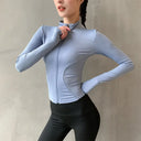Long Sleeve Sports Jacket Women Zip Fitness Yoga Top Long Sleeve Sports Jacket Women Zip Fitness Yoga Top