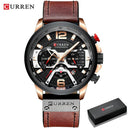 Mens Leather Chronograph Watch Timepiece Modern Style Mens Leather Chronograph Watch Timepiece Modern Style