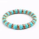 Blue Beaded Bracelet Charm Natural Stone Crystal Septa Stretch Blue Beaded Bracelet Charm Natural Stone Crystal Septa Stretch