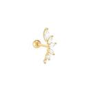 Moon Stud Earring Sterling Silver Jewelry With Zircon Glam Moon Stud Earring Sterling Silver Jewelry With Zircon Glam