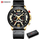 CURREN Men's Military Leather Chronograph Watch Stylish Timepiece CURREN Men's Military Leather Chronograph Watch Stylish Timepiece