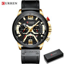 Mens Leather Chronograph Watch Timepiece Modern Style Mens Leather Chronograph Watch Timepiece Modern Style