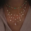 Boho Multi Element Crystal Layered Necklace for Women Boho Multi Element Crystal Layered Necklace for Women