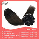 Straight Remy Human Hair Clip-In Extensions Black Blonde 20 Inch Straight Remy Human Hair Clip-In Extensions Black Blonde 20 Inch