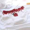 Strawberry Heart Lace Cotton Briefs Soft High Rise Lingerie Strawberry Heart Lace Cotton Briefs Soft High Rise Lingerie