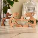 Personalized Hand Carved Dog Family Figurine For Pet Lovers Personalized Hand Carved Dog Family Figurine For Pet Lovers