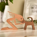 Personalized Hand Carved Dog Family Figurine For Pet Lovers Personalized Hand Carved Dog Family Figurine For Pet Lovers