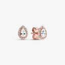 Sterling Silver Crystal Stud Earrings Rose Gold Heart Bee Sterling Silver Crystal Stud Earrings Rose Gold Heart Bee