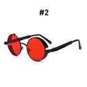 Vintage Steampunk Red Round Sunglasses for Men and Women Vintage Steampunk Red Round Sunglasses for Men and Women