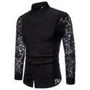 Sheer Mesh Floral Embroidered Men's Party Shirt Clubwear Sheer Mesh Floral Embroidered Men's Party Shirt Clubwear