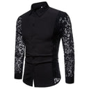Sheer Mesh Floral Embroidered Men's Party Shirt Clubwear Sheer Mesh Floral Embroidered Men's Party Shirt Clubwear