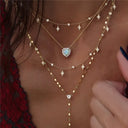 Boho Multi Element Crystal Layered Necklace for Women Boho Multi Element Crystal Layered Necklace for Women