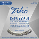 Ziko Acoustic Guitar Strings Set 010 011 012 Silver Plating Ziko Acoustic Guitar Strings Set 010 011 012 Silver Plating
