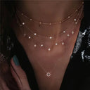 Boho Multi Element Crystal Layered Necklace for Women Boho Multi Element Crystal Layered Necklace for Women