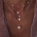Boho Multi Element Crystal Layered Necklace for Women Boho Multi Element Crystal Layered Necklace for Women