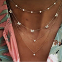 Boho Multi Element Crystal Layered Necklace for Women Boho Multi Element Crystal Layered Necklace for Women