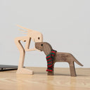 Personalized Hand Carved Dog Family Figurine For Pet Lovers Personalized Hand Carved Dog Family Figurine For Pet Lovers
