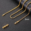 Cuban Chain Necklace: Stainless Steel Link Chain in Gold Cuban Chain Necklace: Stainless Steel Link Chain in Gold