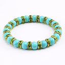 Blue Beaded Bracelet Charm Natural Stone Crystal Stretch Blue Beaded Bracelet Charm Natural Stone Crystal Stretch